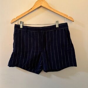 Women's Navy Striped Shorts